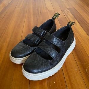 Dr. Martens Black Leather Strap Shoes